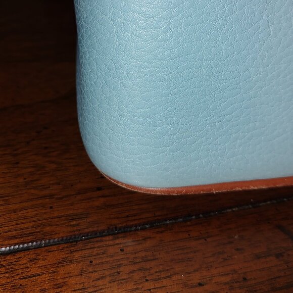 DOONEY & BOURKE ALL WEATHER LEATHER MEDIUM HOBO BAG SKY BLUE/HONEY TRIM EXC COND - Picture 8 of 14